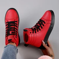 2025 Spring Fashion Red Men's Sneakers High Top Skateboarding Shoes for Men Women Comfortable Unisex Leather Sneakers Size 35-46 - Image 3