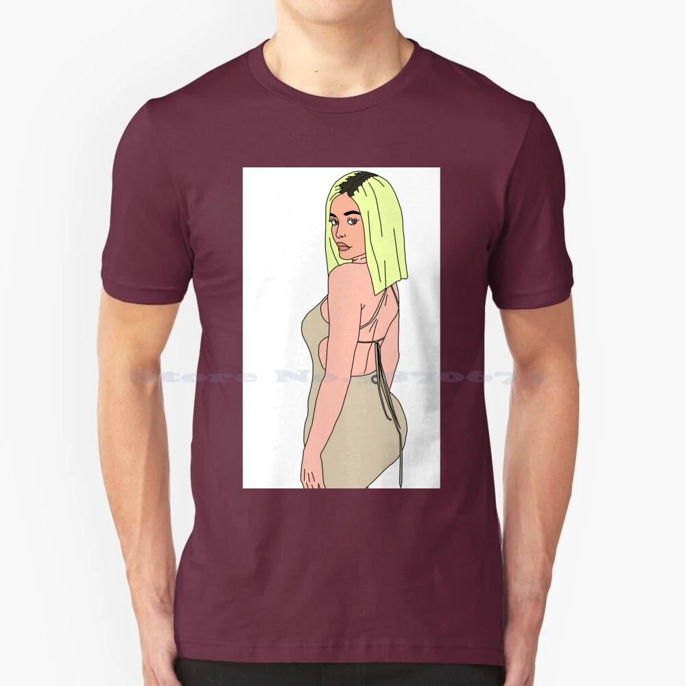 Fodera @ Koecheller T Shirt 100% Cotone Tee Kendall Jenner Cartoon Famous Celebrity Keep Up With The Kardashians