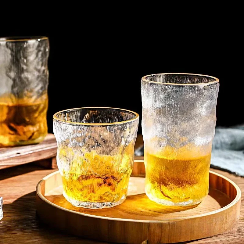 1pc 300ml 350ml Drinking Glasses Simple Glacier Cocktail Glass Cups Rock Whiskey Wine Coffee Cup Coffee Mug Drinkware Gift