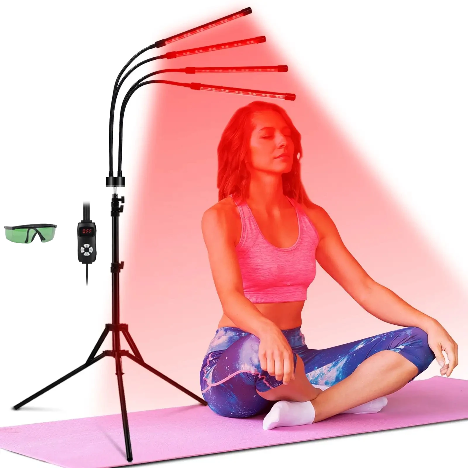 4/5 Heads 660 &850 nm Infrared Combined Light Therapy Lamp with Adjustable Stand for Face Full Body LED Red Light Therapy Device