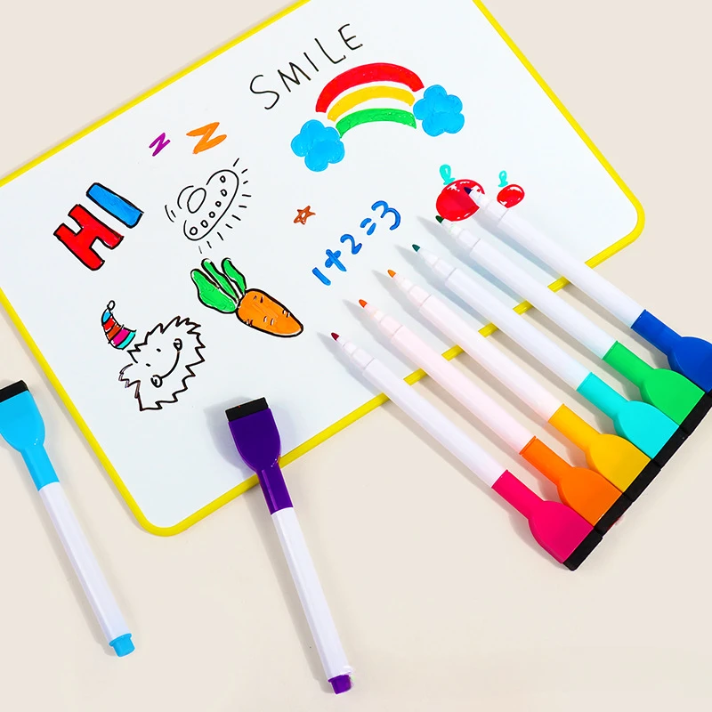 8/12 Colors Magnetic Dry Erase Markers Whiteboard Marker Pen with Whiteboard eraser Office School Stationery Colored Pens