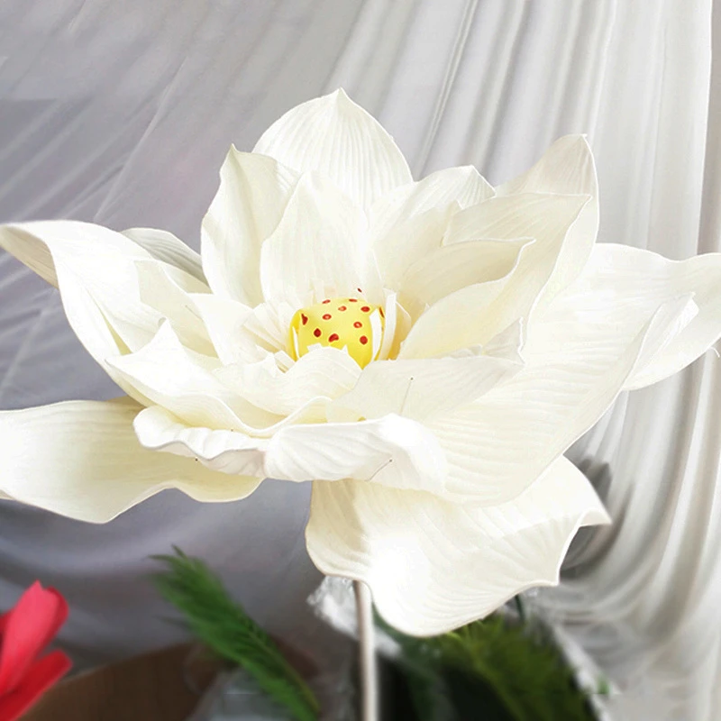 Flor de loto gigante de PE Artificial, simulación de loto, decoración del  hogar, exhibición, decoración de Hotel, arte|Flores artificiales y secas| -  AliExpress