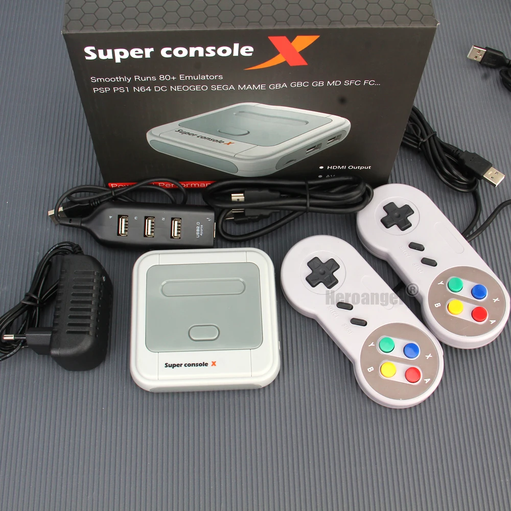 

Super Console X Retro Video Game Console with 50000 Video Game for PSP N64 MAME PS1 DC HD Output Game Player With 2 Controller