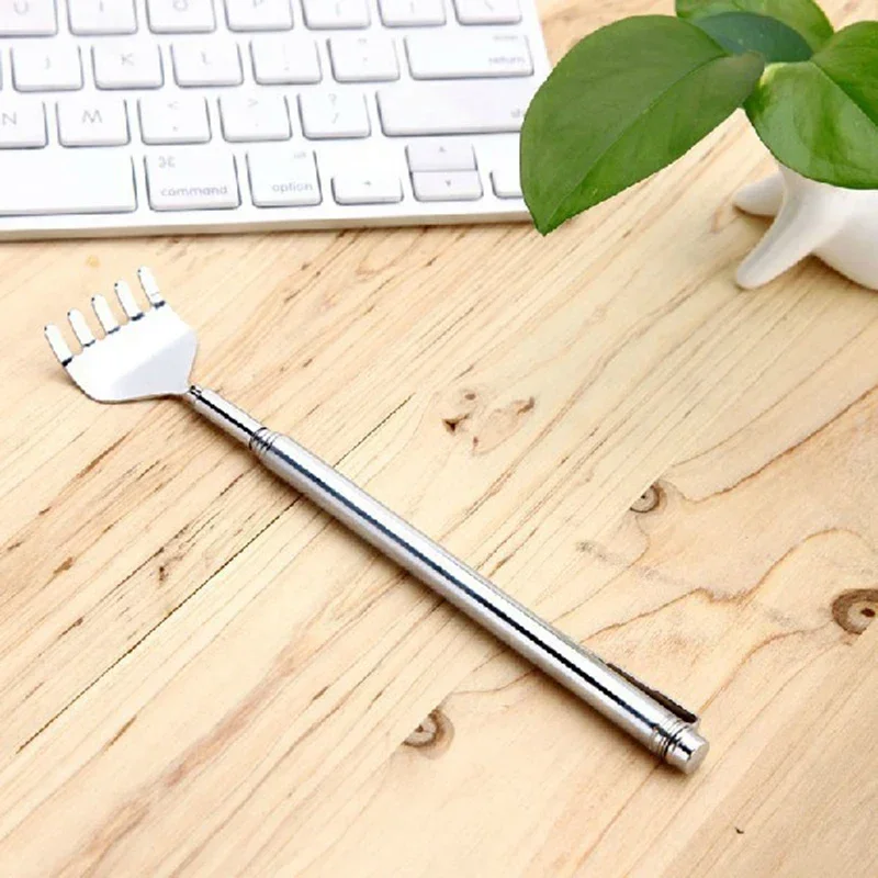 Stainless Steel Retractable Scratcher Portable Telescopic Back Scratcher Itch Massage Tool Adjustable Steel Size Pen-type Clip retractable back scratcher