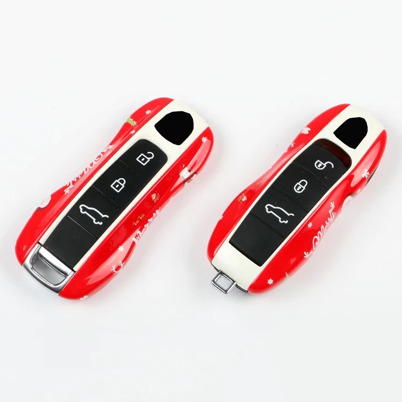 Key Case Cover Shell Christmas for Porsche 718 911 Panamera Cayenne Macan Boxster Cayman Remote Control Fob Replace 3pcs/Set