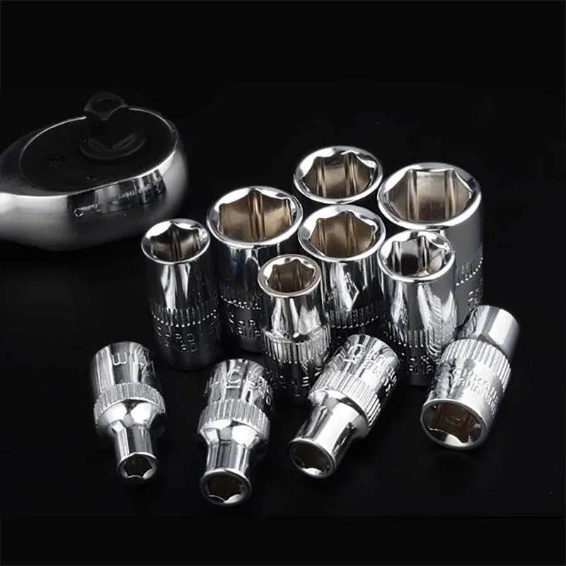 Soquete de Unidade Curta com 6 Pontos, 25mm, 1/4 pol, 4mm, 4.5mm, 5mm, 5.5mm, 6mm, 7mm, 8mm, 9mm, 10mm, 11 milímetros, 12 milímetros, 13 milímetros, 14 milímetros