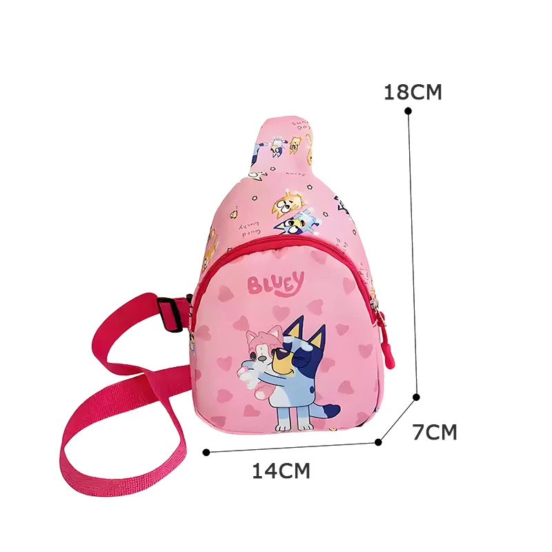 Bluey And Bingo Anime Figure Printing Cartoon Mnin Backpack Children A Shoulder Bag Messenger Bag Birthday Gift 4