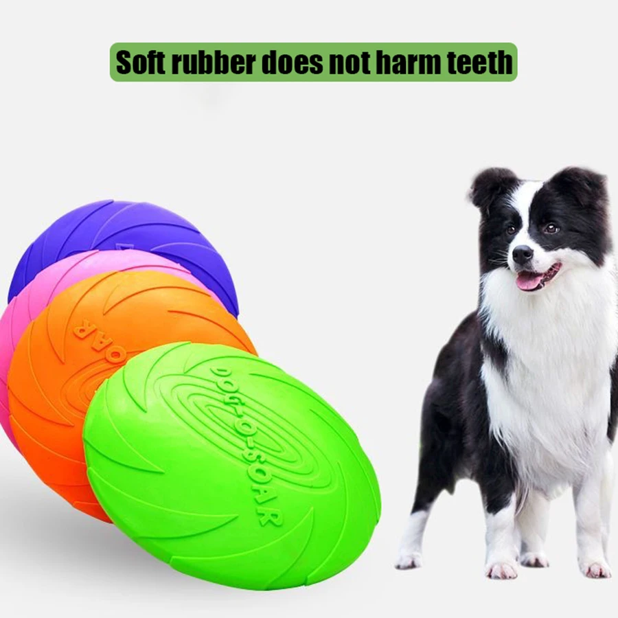 Large dog golden fur pet flying disc toy TPR soft, bite resistant, easy to throw dog flying disc outdoor training dog supplie 2