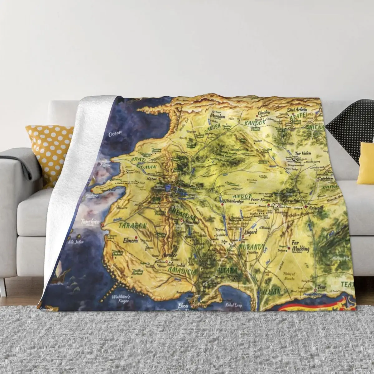 

Fantasy Wheel of Time Map Throw Blanket Blanket Luxury Blanket For Sofa christmas decoration Fluffy Blankets Large