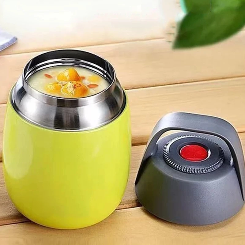 

450ml Stainless Steel Thermos Cup Bento Lunch Box Portable Vacuum Stew Beaker Insulated Lunch Box Food Soup Container Send Brush