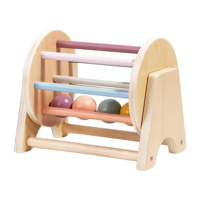 

Rainbow Roller Ball Toy Wooden Interactive And Developmental Sensory Toys For Kids Educational Toys For Birthday Gift Aged 3