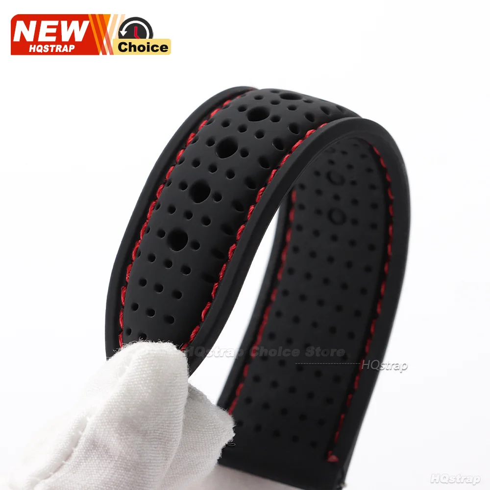 Enhanced Silicone Sport Watch Strap - Waterproof, Breathable, Quick Release with Colorful Stitching