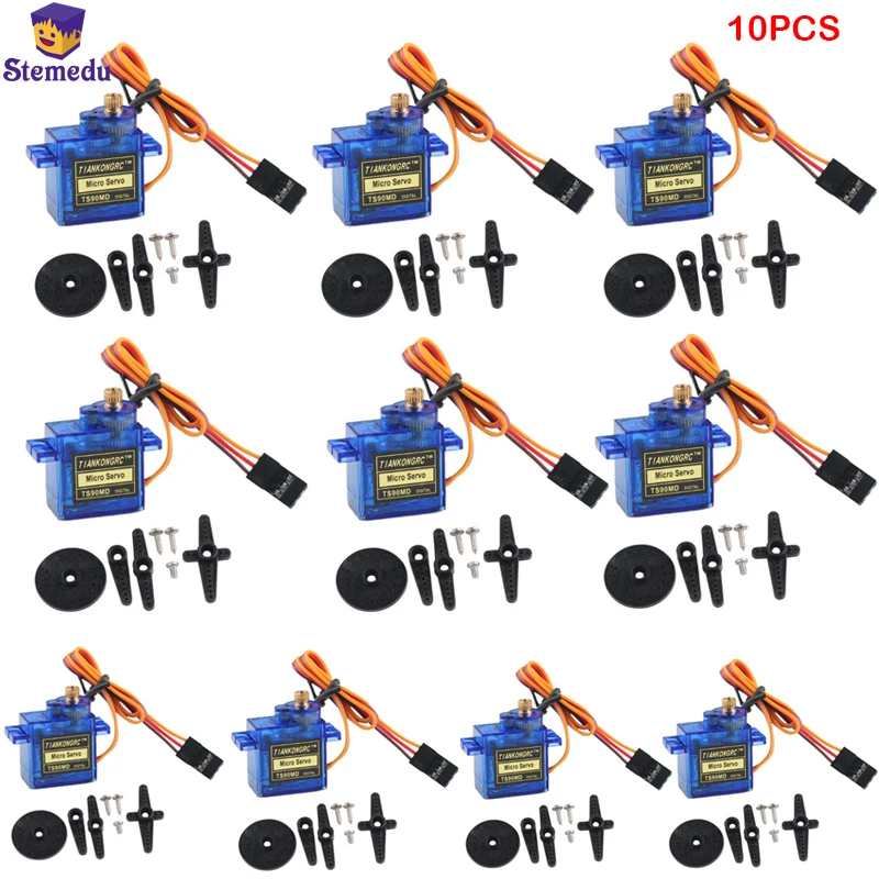 10 Pz Ts90Md 9G Micro Servomotore Per Aerei Rc Braccio Robot 180 °/360 ° Servomotore Ad Ala Fissa Controllo Per Elicottero Aereo