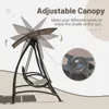 Domi 3-Seat Patio Swing Chair, Outdoor Porch Swing with Adjustable Canopy  Patio Swing Glider 3