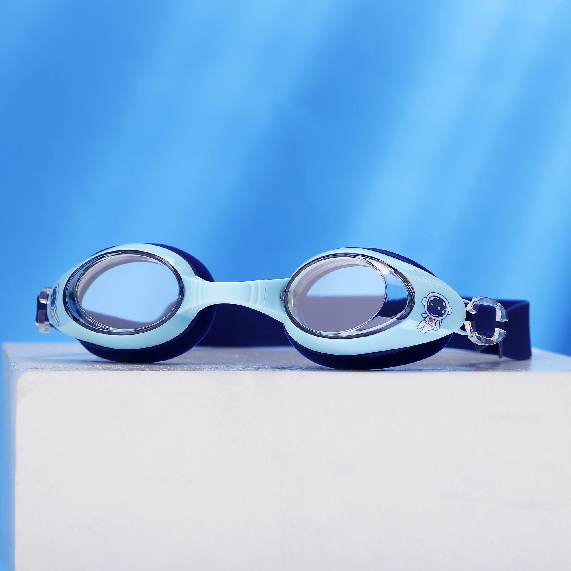 Swimming Goggles For Children Kids, Cartoon Astronaut High Definition Anti-Fog Swimming Glasses, 3~12 Years Old 2