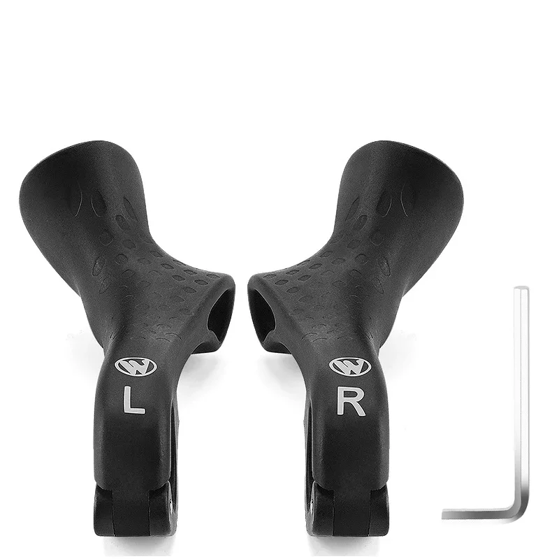 Poignées Guidon VTT En Forme De Corne De Bœuf - Caoutchouc Antidérapant, Noir, 22.2mm