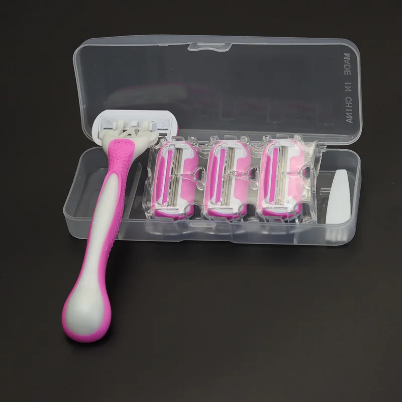 

Safety Razor Ladies Female 3-Layer Blades Razor Blade T-Shaped Trim Replaceable Head Safety Body Epilator Men's Hair Removal