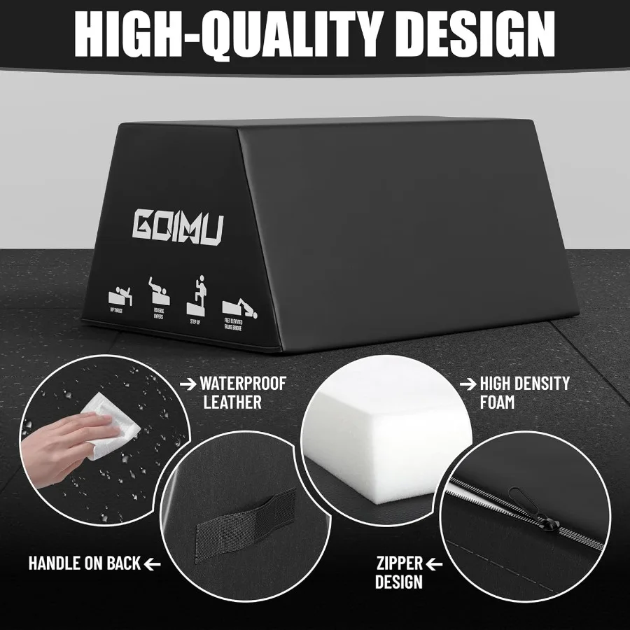 HT01-B Hip Thrust Bench, Hip Thrust Machine for Core&Ab Strength Training, Hip Thrust Booty Workout Box with Non-Slip, Glute Bri