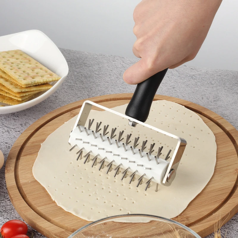 Stainless Steel Dough Roller Docker, Pizza Roller Pin Wheel Hole Puncher For Pie Bread, Kitchen Gadget