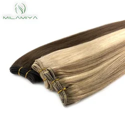 Real Human Hair Weft Straight Hair Bundles European Remy Natural Human Hair Extension 100g Can Curly Hair Weaves