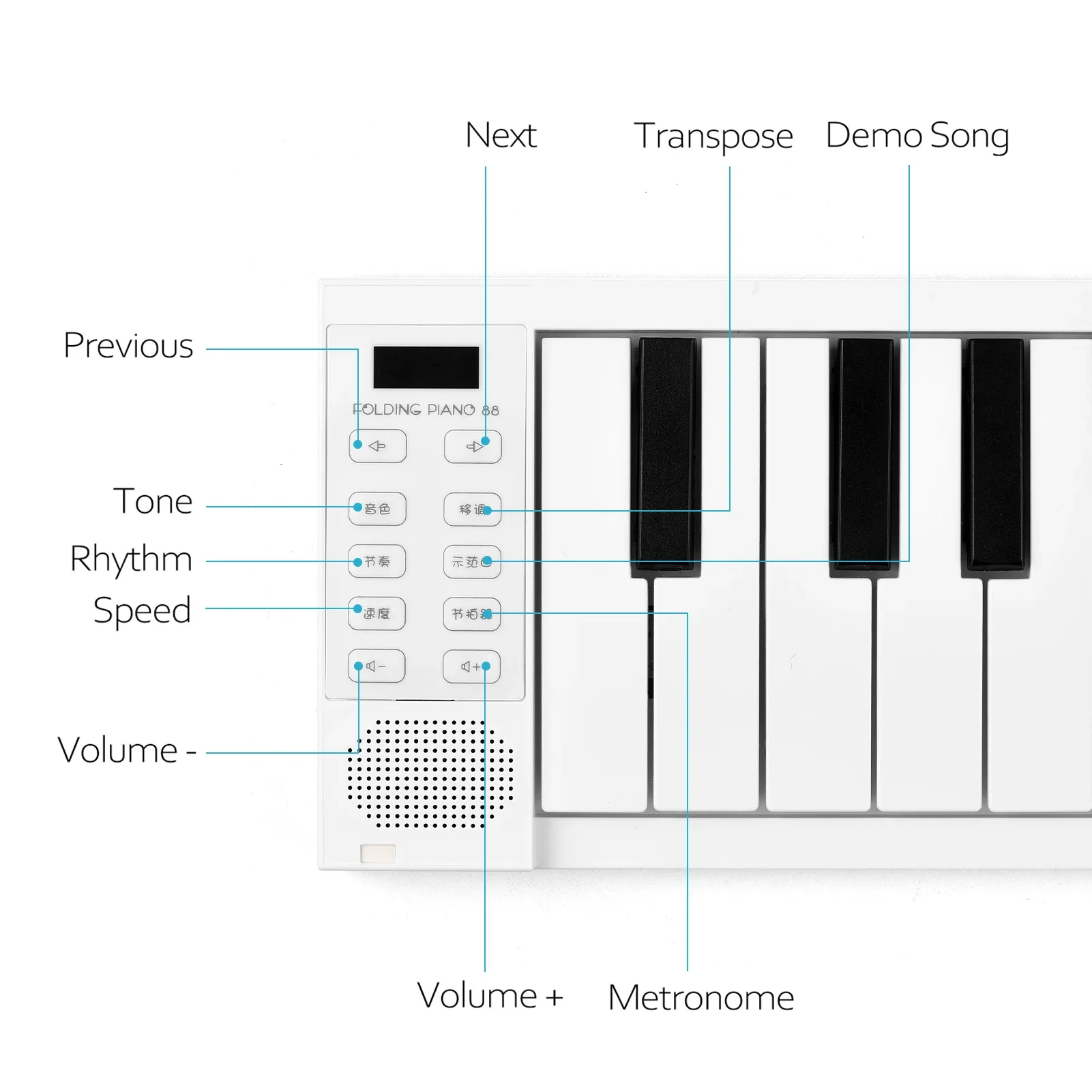 88k eye foldable piano Digital Piano Portable Electronic keyboard Piano student instrument musical instrument electronic musical instrument electronic piano
