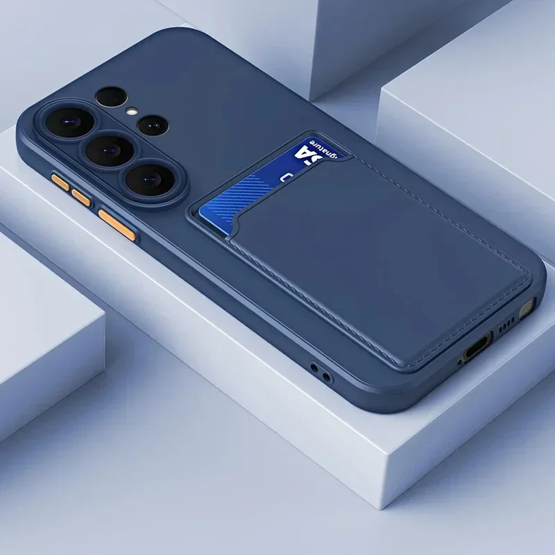 Liquid Silicone Wallet Card Holder Phone Case Cover