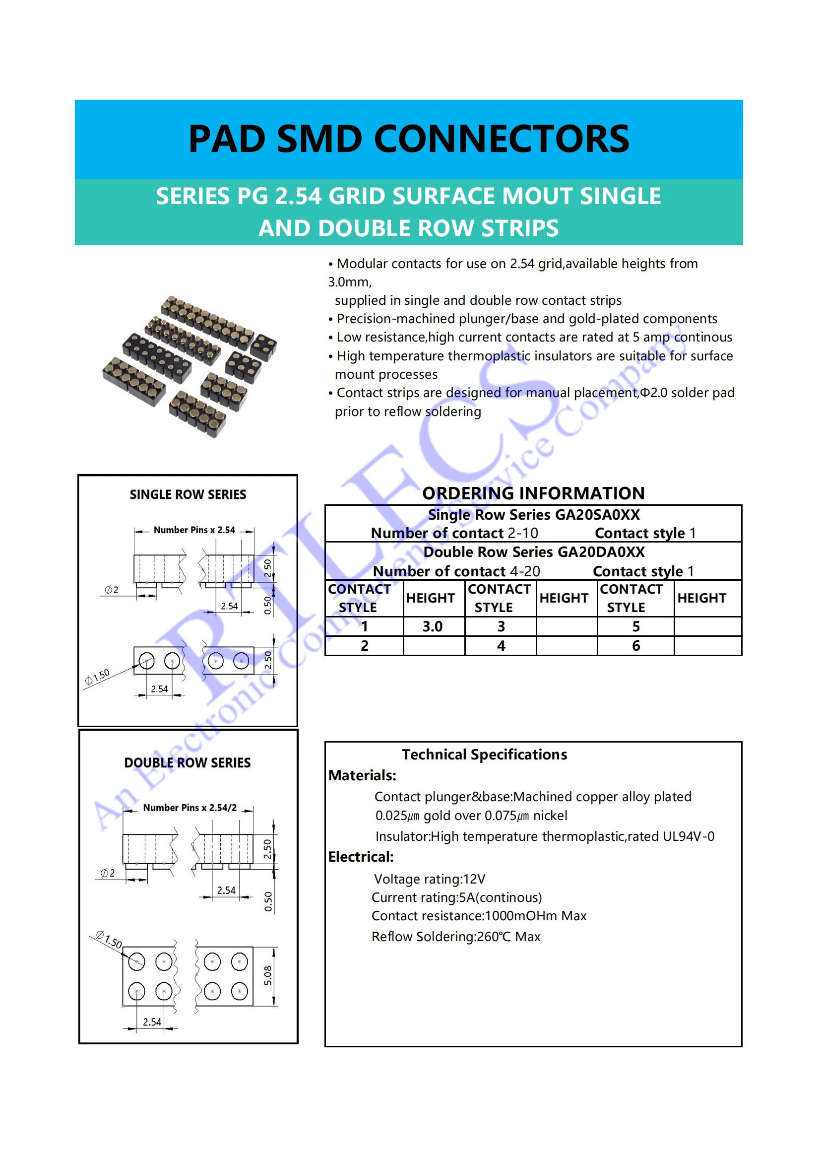 2 Stück federbelasteter Pogo-Pin-Stecker 4 6 8 10 12 14 16 20 Positionen zweireihig SMD THT DIP-Gitter 2,54 mm.1 Zoll Strom DC – Detail 12