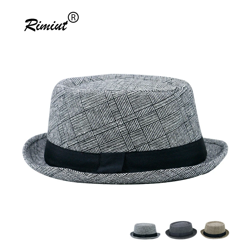 Rimiut New Spring Summer Retro Women & Men's Hats Fedoras Top Jazz Plaid Hat Adult Bowler Hats Classic Version chapeau Hats