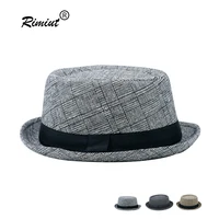 Rimiut New Spring Summer Retro Women & Men's Hats Fedoras Top Jazz Plaid Hat Adult Bowler Hats Classic Version chapeau Hats 1