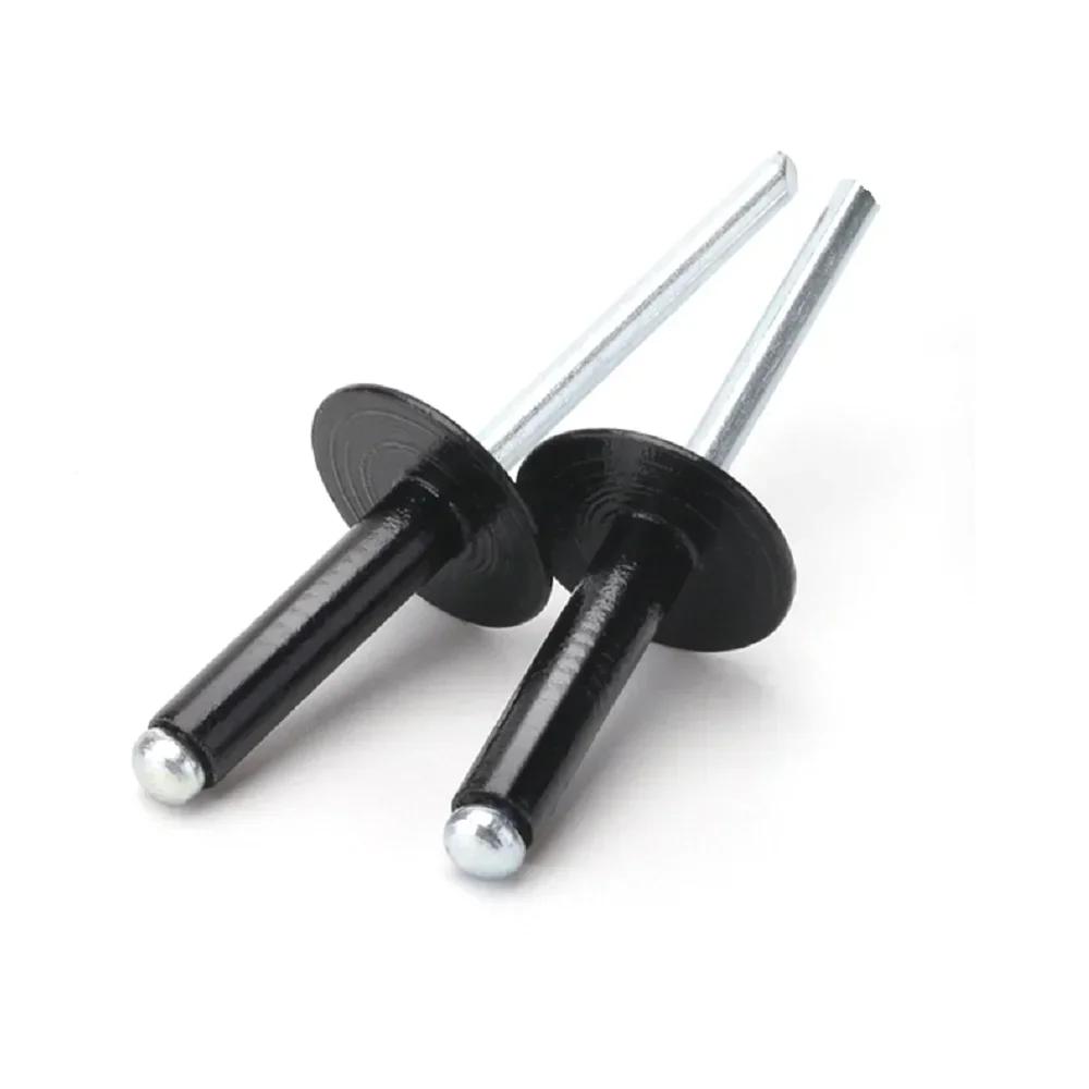 20pcs Black or silver big cap open core aluminum rivets metal pull ...