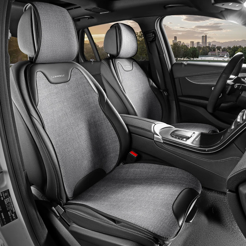 Premium Universal Linen Car Seat Cover - Luxurious Comfort, Breathable, Wear-Resistant, All-Season Design with 3D Wing Support, Available in Four Colors
