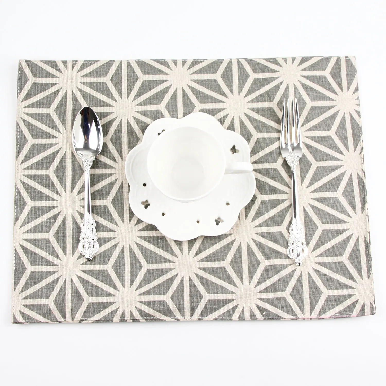 4PCS/Lot 30x40cm Print Cotton Blended Double Layers Cloth Placemats Heat Insulation Mats For Events & Home Use