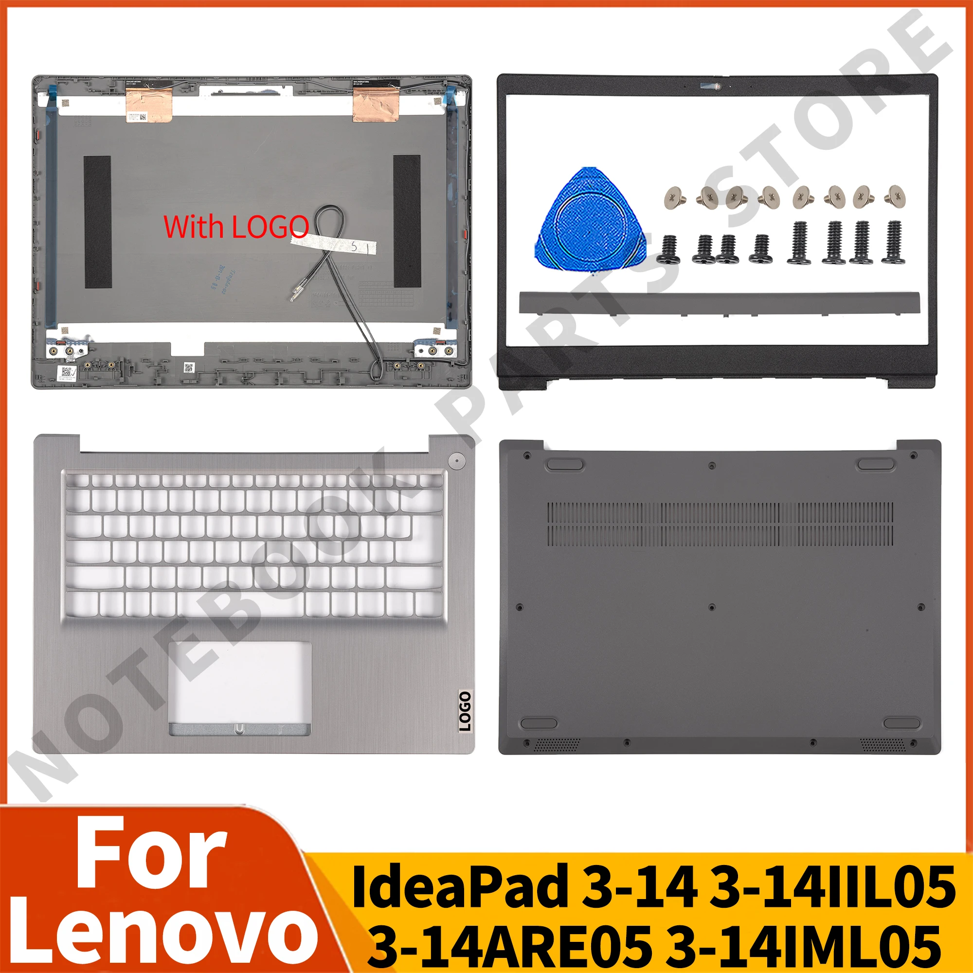 Neue Teile für Lenovo Ideapad 3-14 3-14iil05 3-14are05 3-14iml05 14 ada05 lcd hintere Abdeckung Lünette Hinge cover Handballen auflage unten gs452