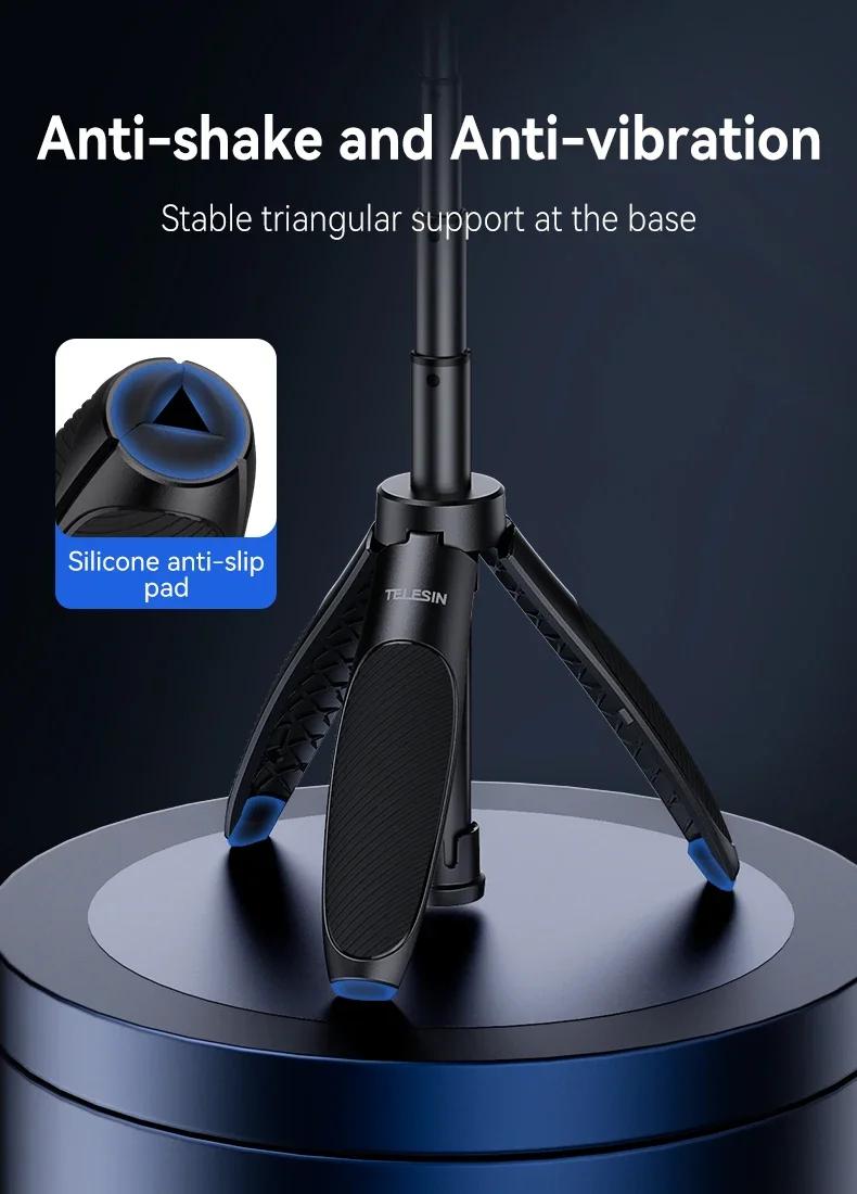 Portable Extendable Selfie Stick Tripod for GoPro/Insta360/DJI Osmo - Quick Rele