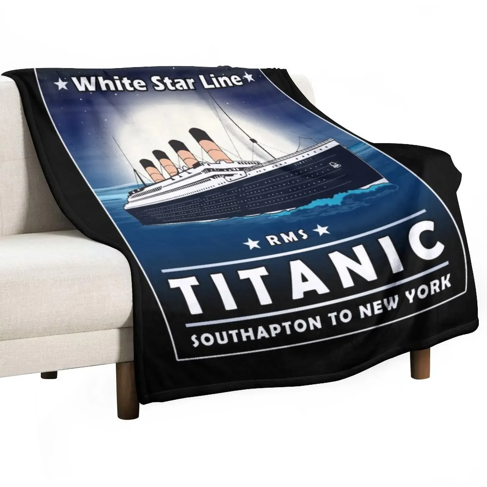 

A 1912 Vintage Titanic Voyage Ship Cruise Gift Throw Blanket bed plaid christmas gifts Sofa Quilt Heavy Blankets
