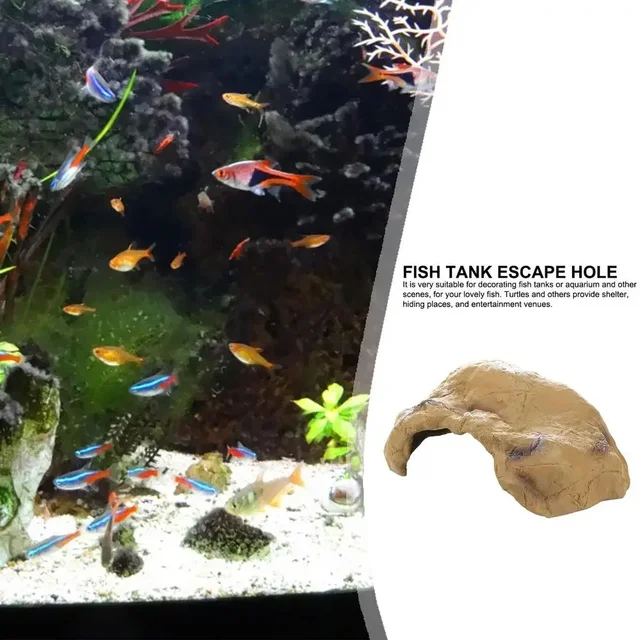 Grotta Nascondiglio Per Rettili E Tartarughe - Decorazione Per Acquario E Terrario, Resina Atossica