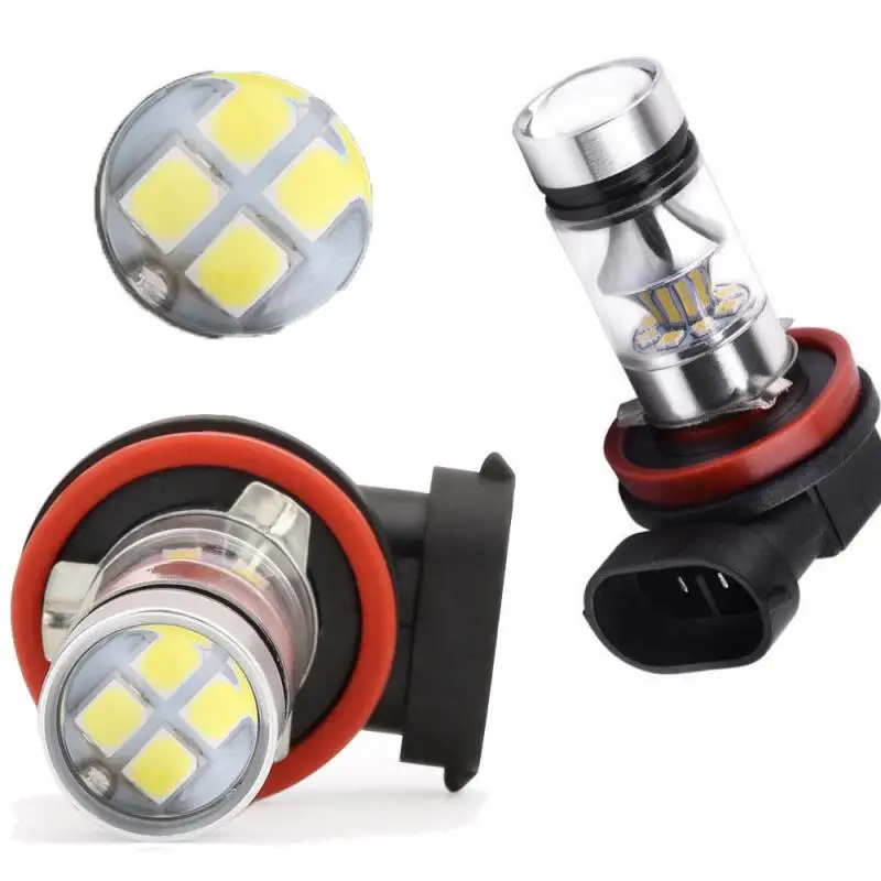 2Pcs 슈퍼 밝은 Led 100W H4 H7 자동차 주간 러닝 운전 안개등 램프 6000K 자동 운전 헤드 라이트 높은 낮은 빔 전구