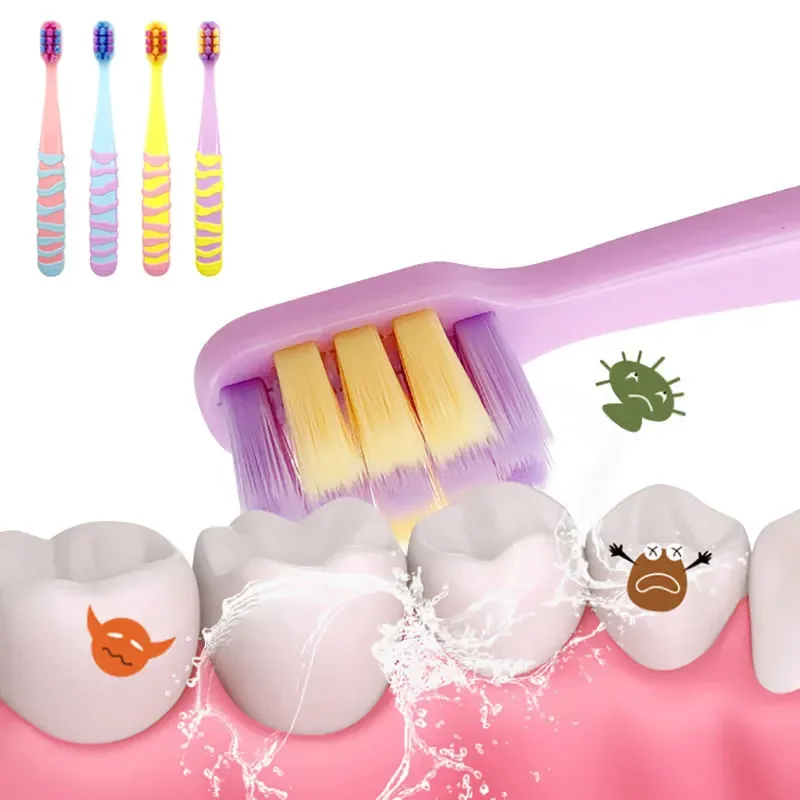 Kids colorful square silicone toothbrush training baby soft teeth cleaner teeth health care for 2-12Y children brush items