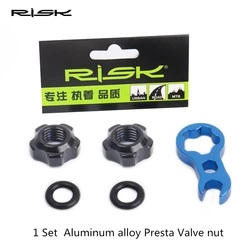 Enhanced Valve Nut with 3 - in - 1 Core Wrench & Waterproof Washer - Aluminum Bike Presta Valve Protection Caps (1 Set RA111)