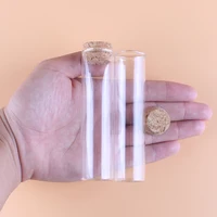 5 Pieces 40ml Test Tubes with Cork Stopper 25*100mm Glass Tubes Terrarium Spice Jars Bottles Vials for Craft Lab Accessory DIY 1
