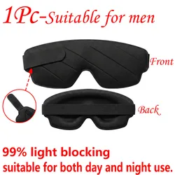 Luxurious Black 3D Memory Foam Sleep Mask - Adjustable Light Blocking Eyemask for Ultimate Comfort (1pc - Mens style)