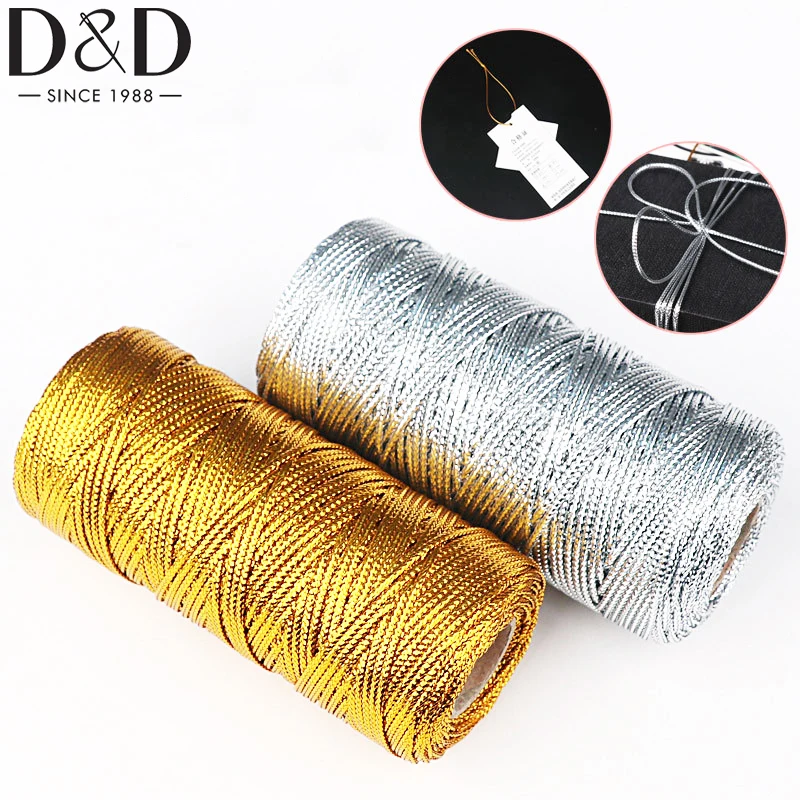 

100m Rope Gold Silver Color Cord Gifts Packing String Thread Metallic Jewelry Making DIY Tag Line Bracelet Making Mark Lanyard