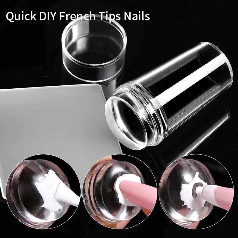 Jelly Silicone Nail Stamper with Scraper/ Easy French Nail Hack
