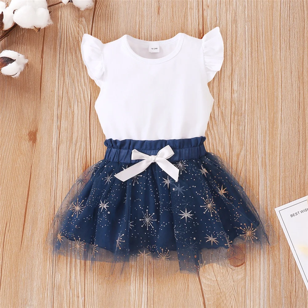 Girl's White Top with Tutu Set 1