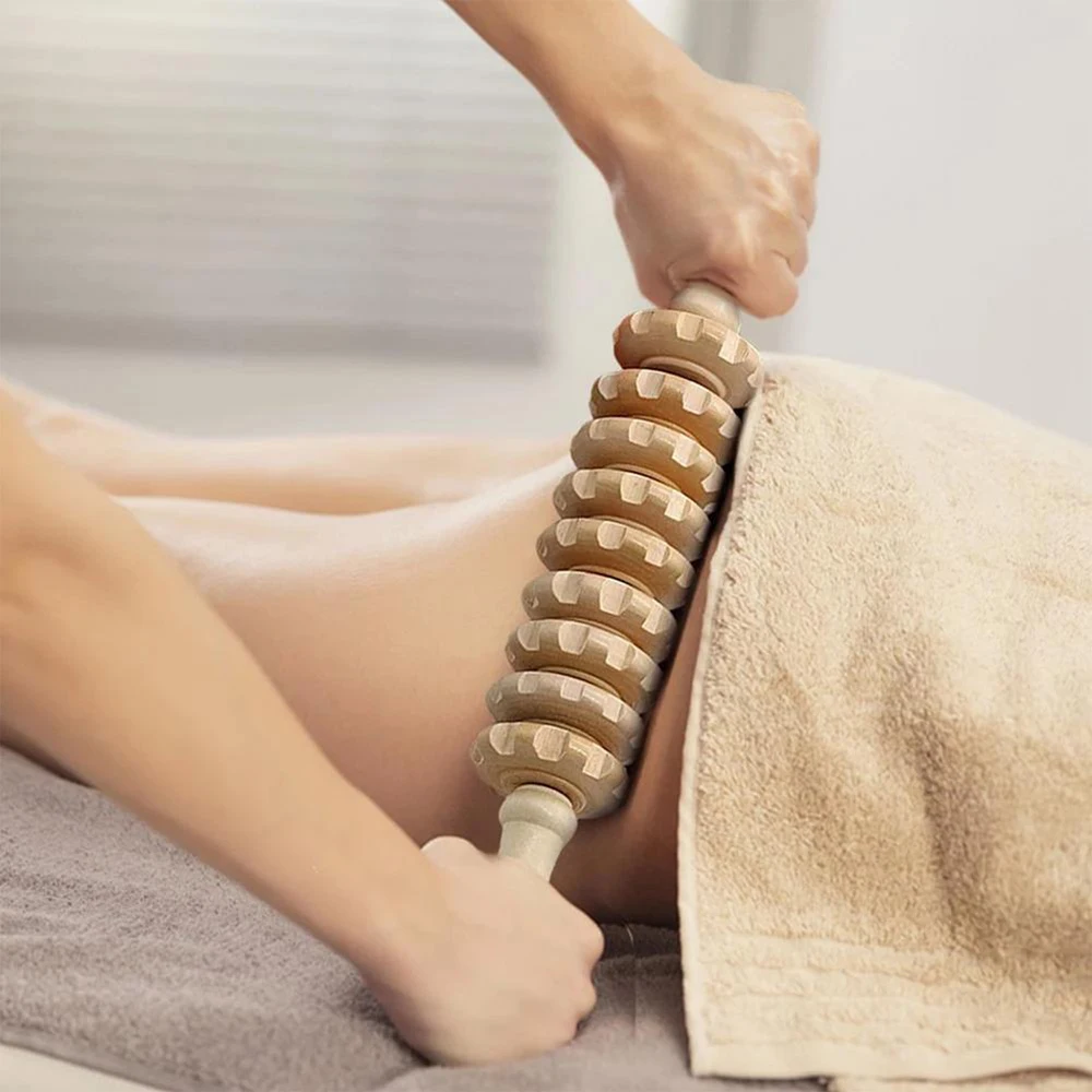 Tcare Gua Sha Board Wooden Exercise Roller Handheld Cellulite Blasters Sports Injury Body Trigger Point Muscle Roller Sticks Massager