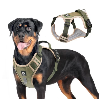 Dog Harnesses Pet Collar Labrador Army Reflective Adjustable Harness Oxford Cloth Vest Training Hound Walk Medium Large Dog