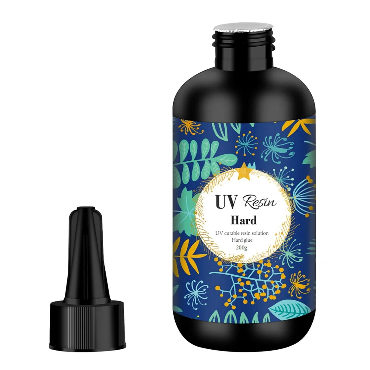 UV Resin 200G Transparent Ultraviolet Curing Clear Hard Type Resin, Solar Cure Resin for DIY UV Jewelry Making
