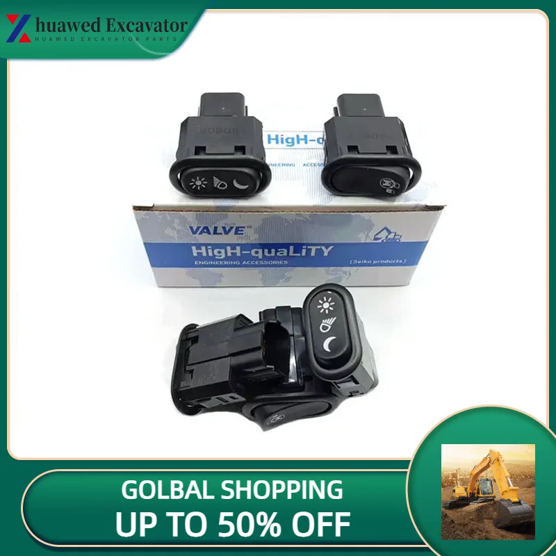

Переключатель для фар KOMATSU PC200 220 240-8, поворотный переключатель, 8 светильник кнопки управления, аксессуары для экскаватора высокого качества