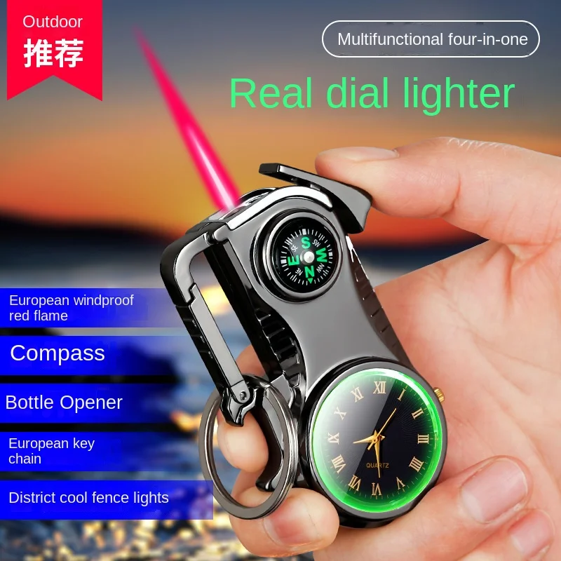 

Multifunctional Direct Charge Lighter When Taking Away Watches, Outdoor Compass, Wine, Key Chain Lighters,Outdoor Smoke Accesors