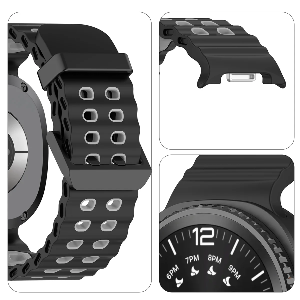 Two-Tone Breathable Marine Silicone Sport Strap